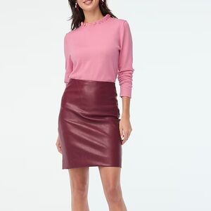 Vintage Burgundt Faux-leather pencil skirt